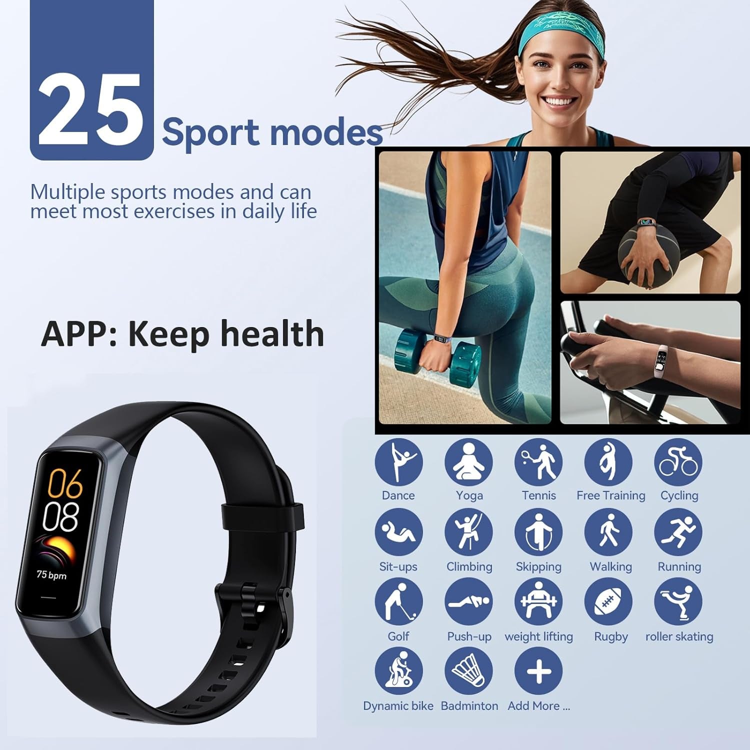 Keep Health Fitness Trackers for Women Men Amoled Step Counter for Android&Ios Alarm Stopwatch Fitness Tracker with Heart Rate Blood Pressure Monitor Calories Burned IP68 Waterproof Step Tracker Watch