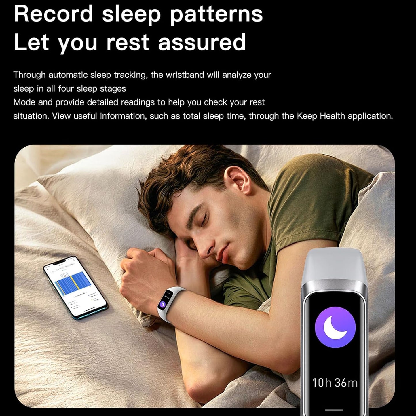 Keep Health Fitness Trackers for Women Men Amoled Step Counter for Android&Ios Alarm Stopwatch Fitness Tracker with Heart Rate Blood Pressure Monitor Calories Burned IP68 Waterproof Step Tracker Watch